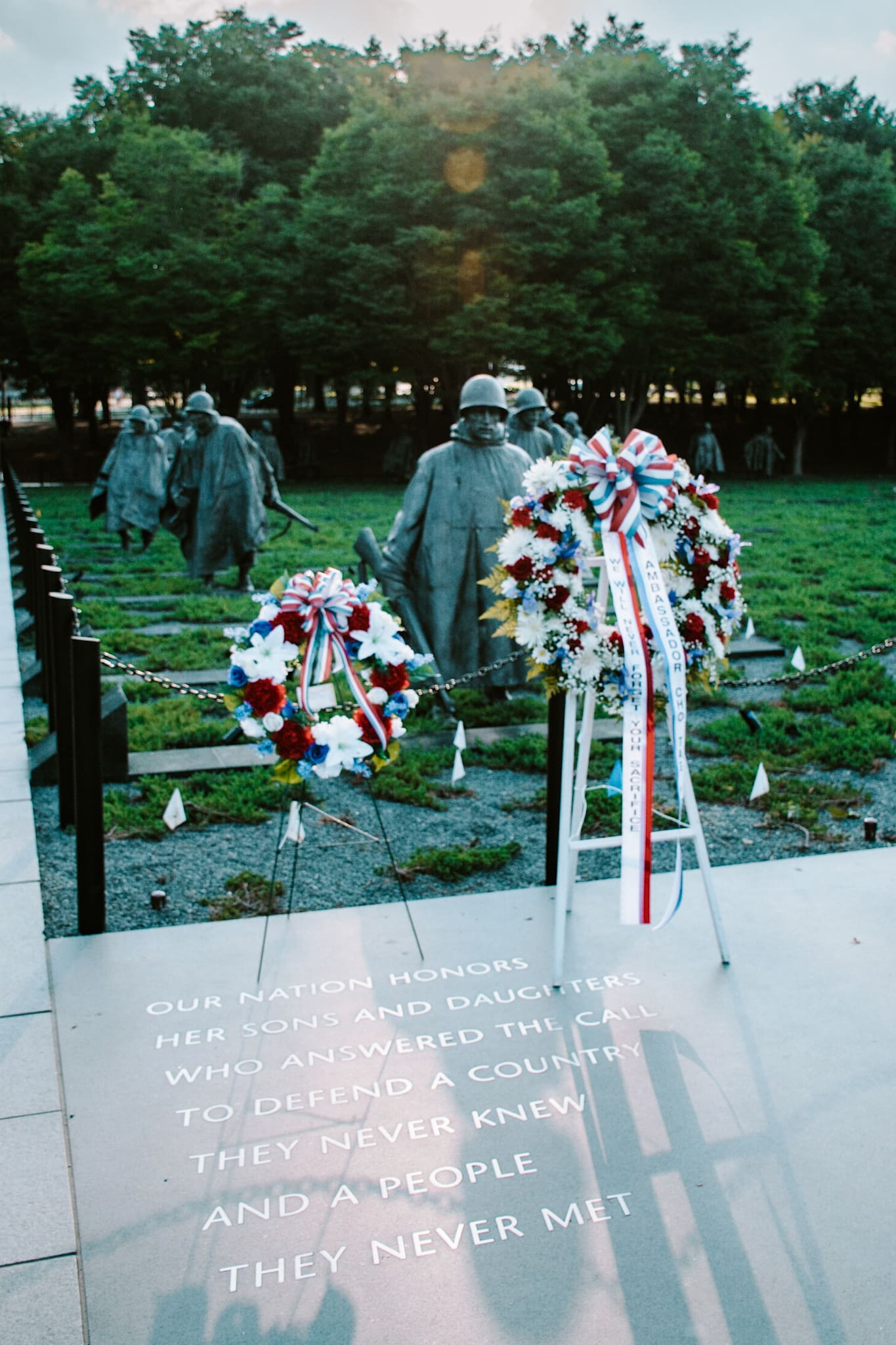 washington dc korean war veterans memorial usa united states of america