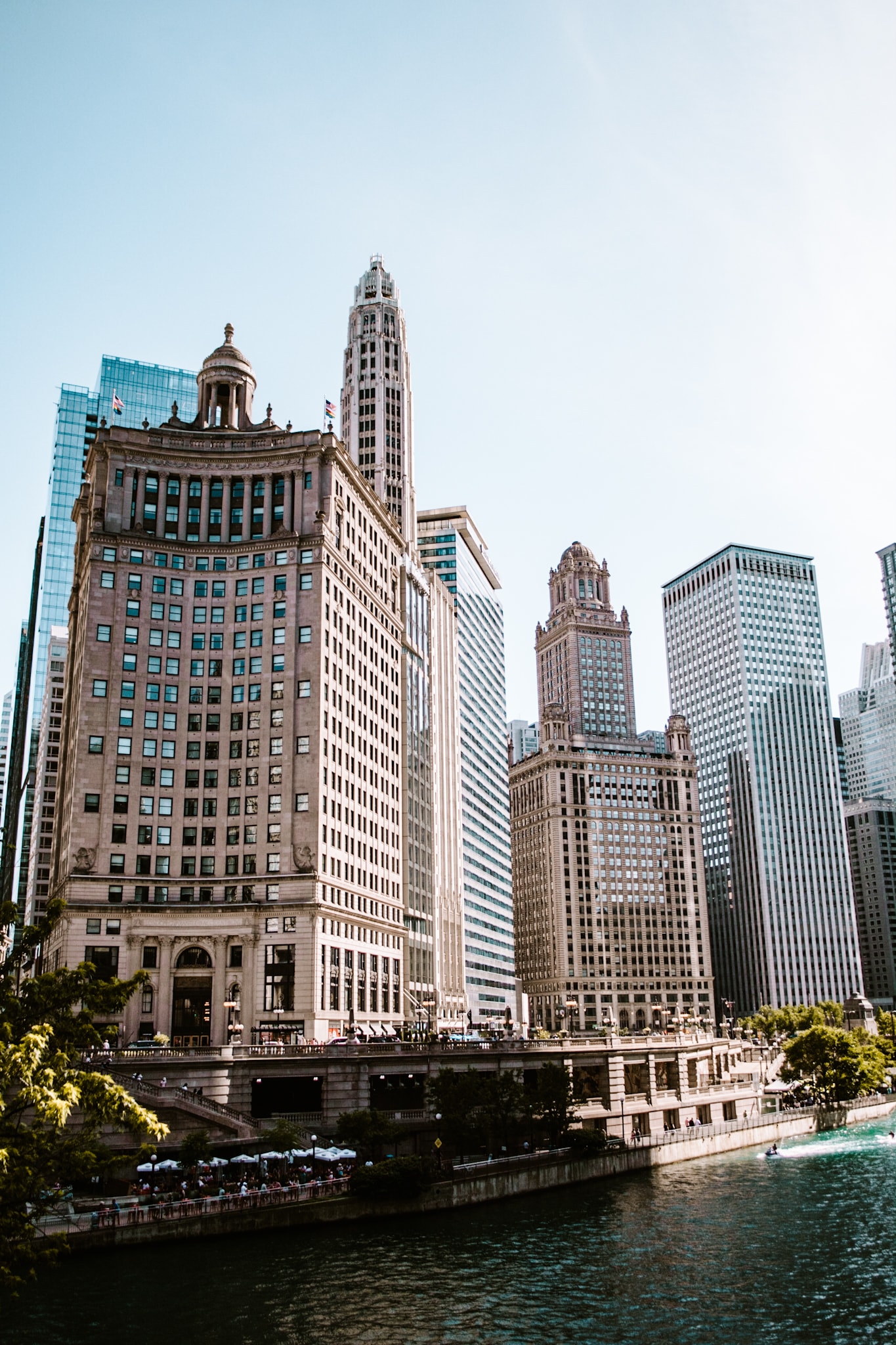 chicago river walk usa united states of america